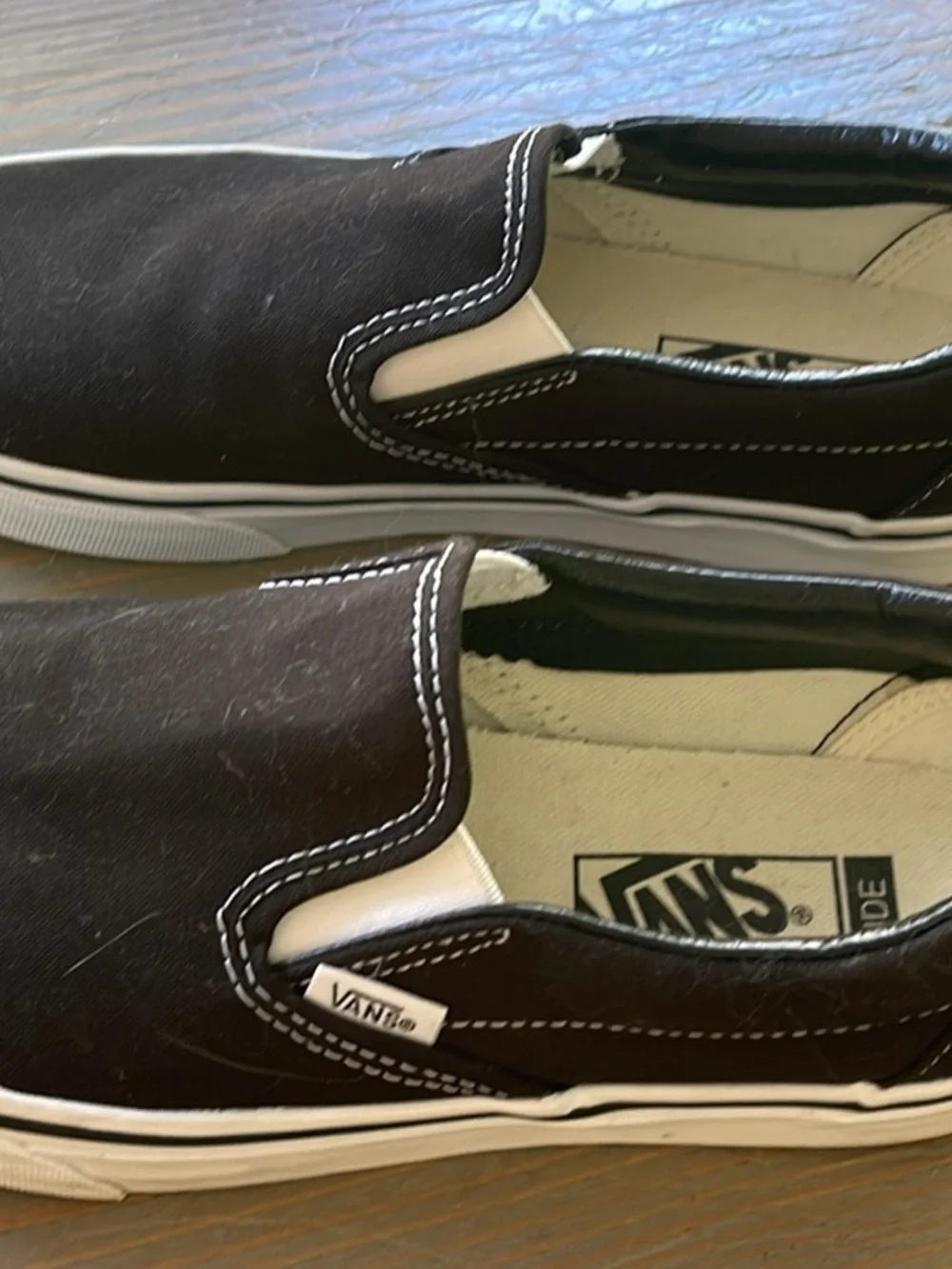 Vans Black Slip-On Canvas Athletic Shoes